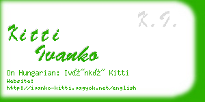 kitti ivanko business card